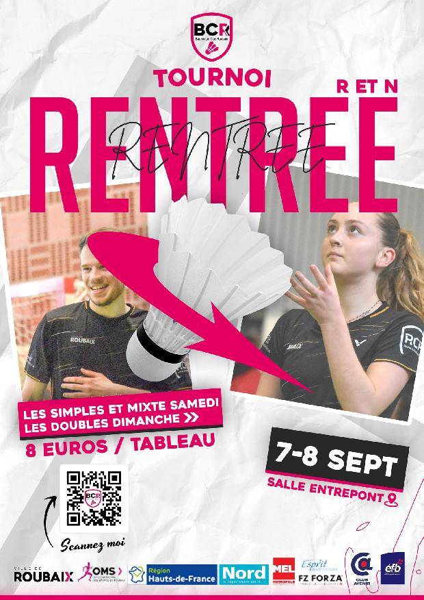 07 et 08/09/2024 - TOURNOI DE RENTREE DES N et R - ROUBAIX