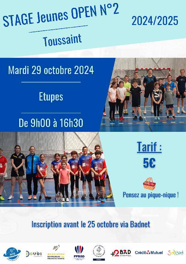 Stage Jeunes OPEN N°2 - Toussaint