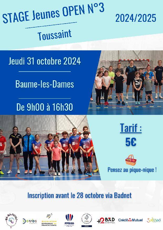 Stage Jeunes OPEN N°3 - Toussaint