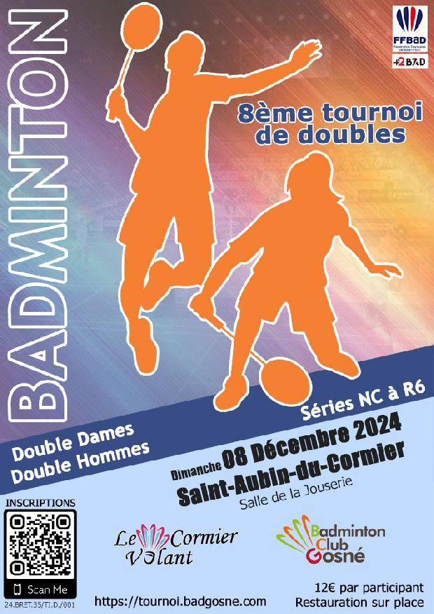 8e Tournoi de double du Cormier Volant et du BC Gosné