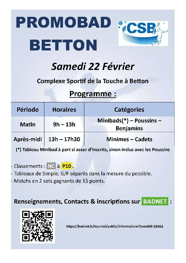 Promobad Jeunes de Betton