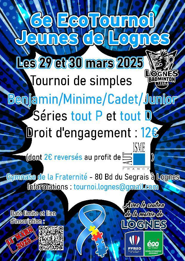 6e ÉcoTournoi Jeunes de Lognes du RUBAN BLEU