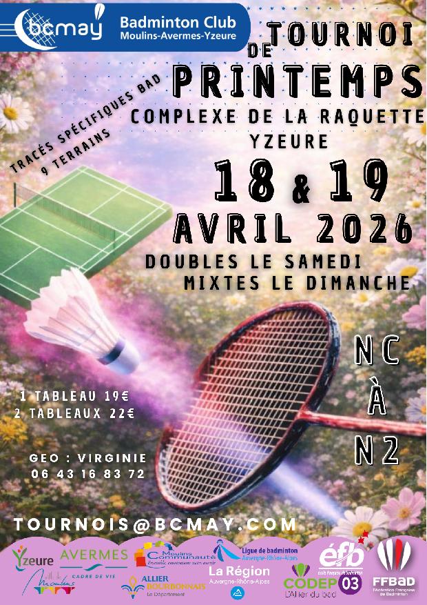TOURNOI DU PRINTEMPS DU BCMAY 2026