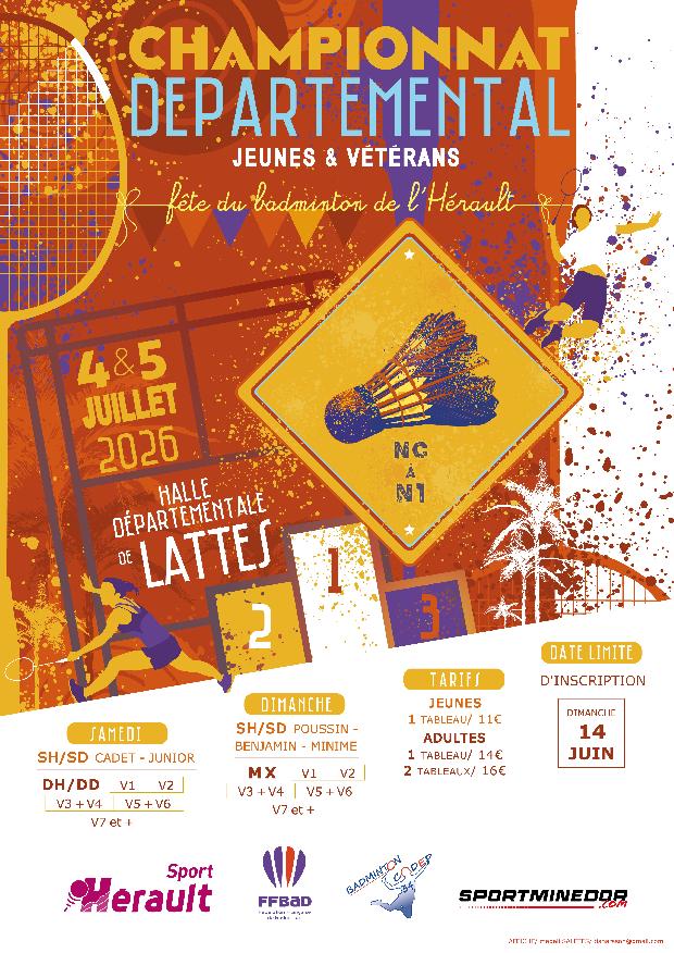 Championnat Départemental 34 - Ecobad Jeunes et Vétérans