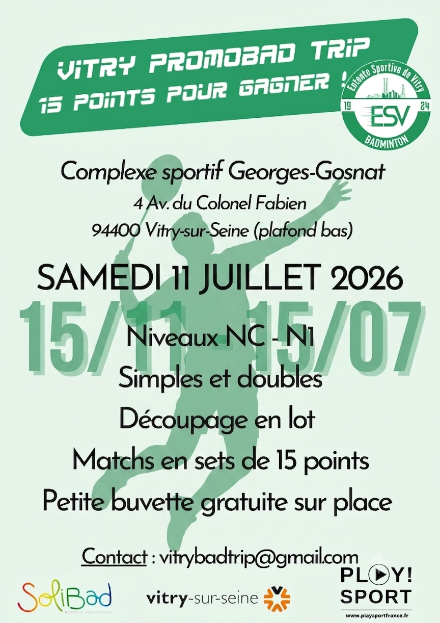 Vitry Promobad Trip - 15 points pour gagner !