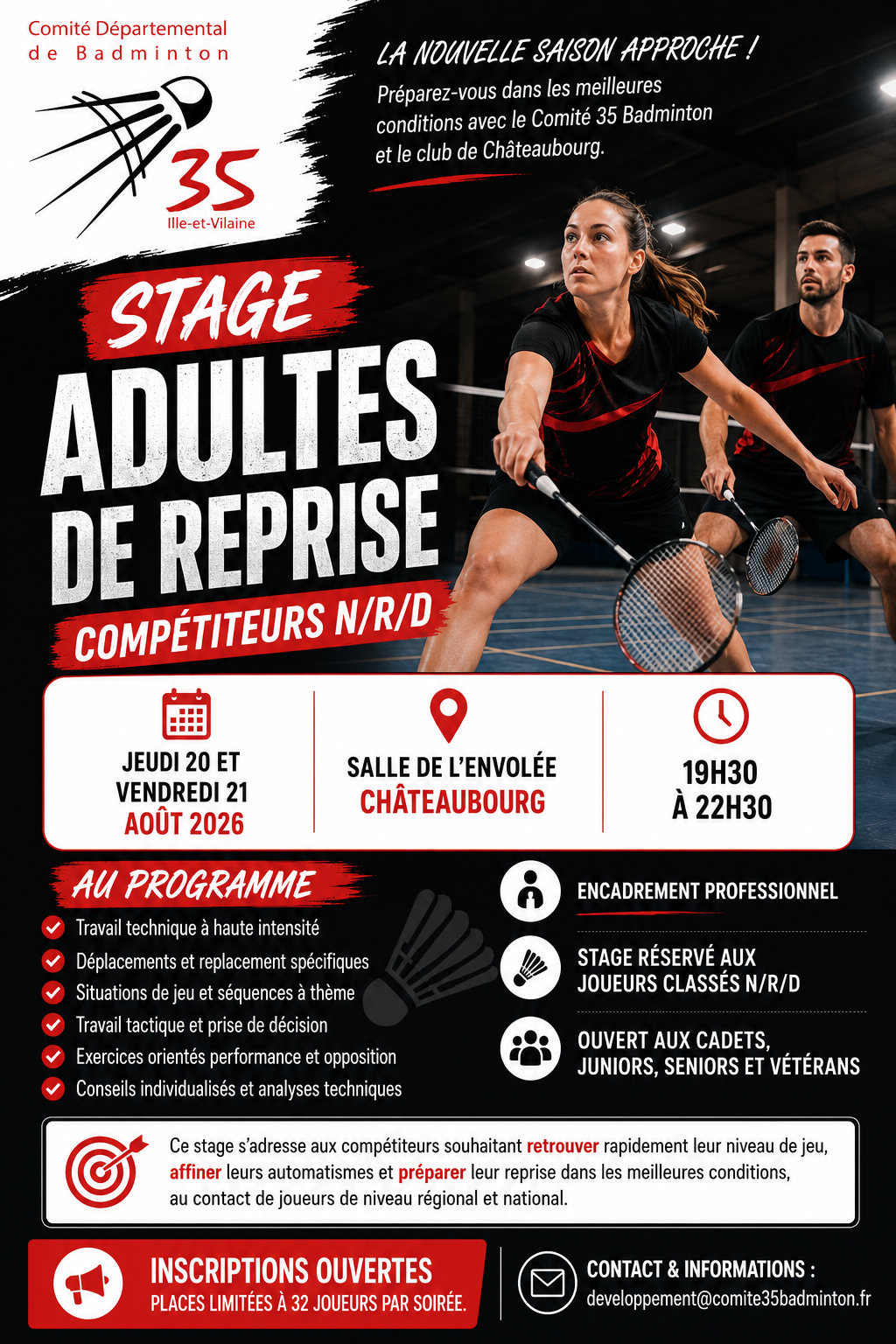 Stage de Reprise Adultes Compétiteurs N/R/D
