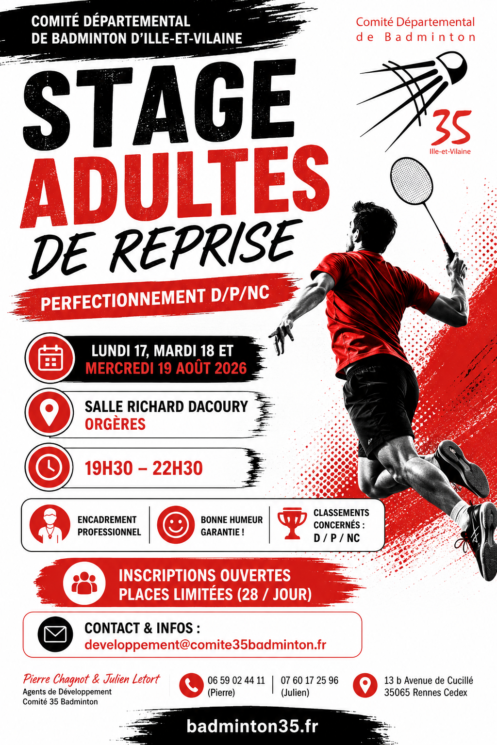Stage de Reprise Adultes Perfectionnement D/P/NC