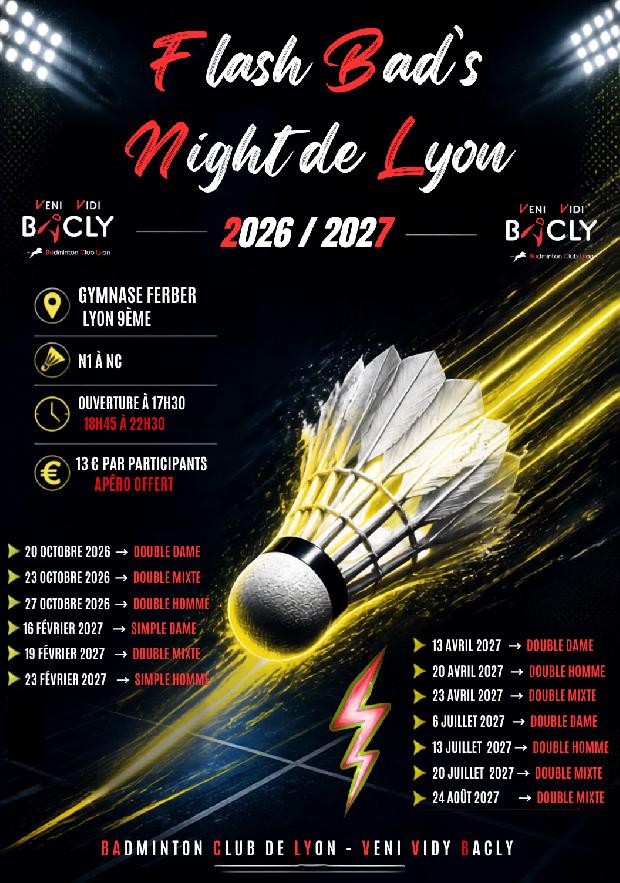 40ème Flash Bad's Night de Lyon en double mixte