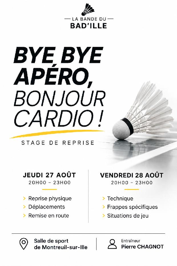 Bye bye apéro, bonjour cardio au Bad'ille