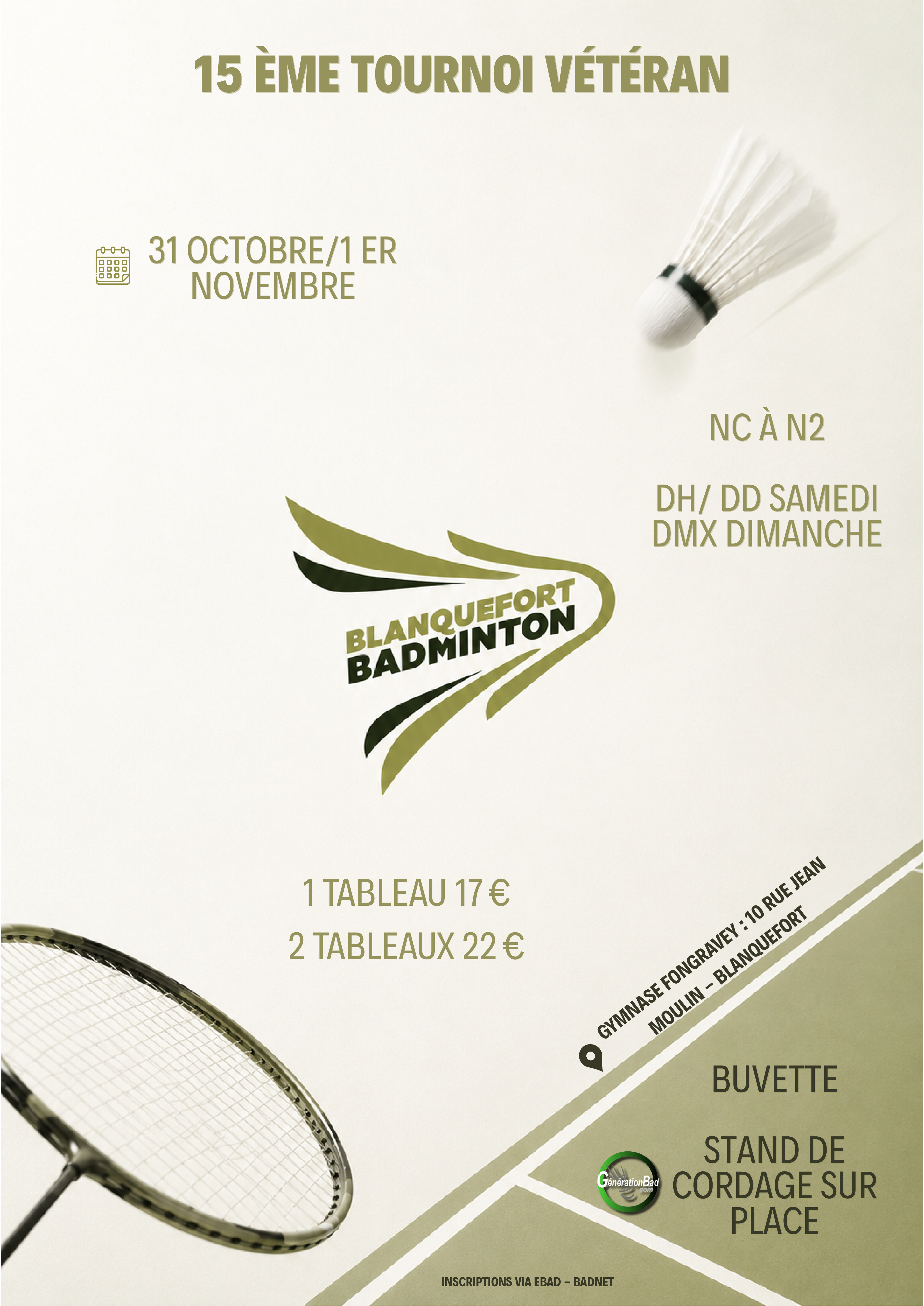 15-ème tournoi de double vétéran blanquefort