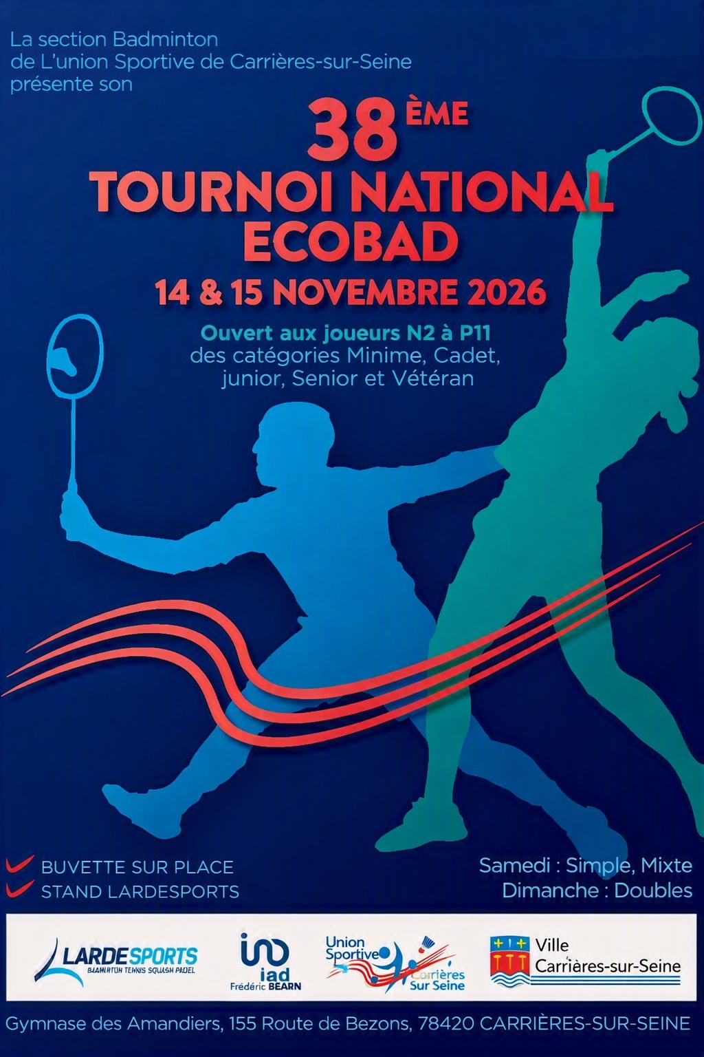 38ème Tournoi National EcoBad de Carrières sur Seine