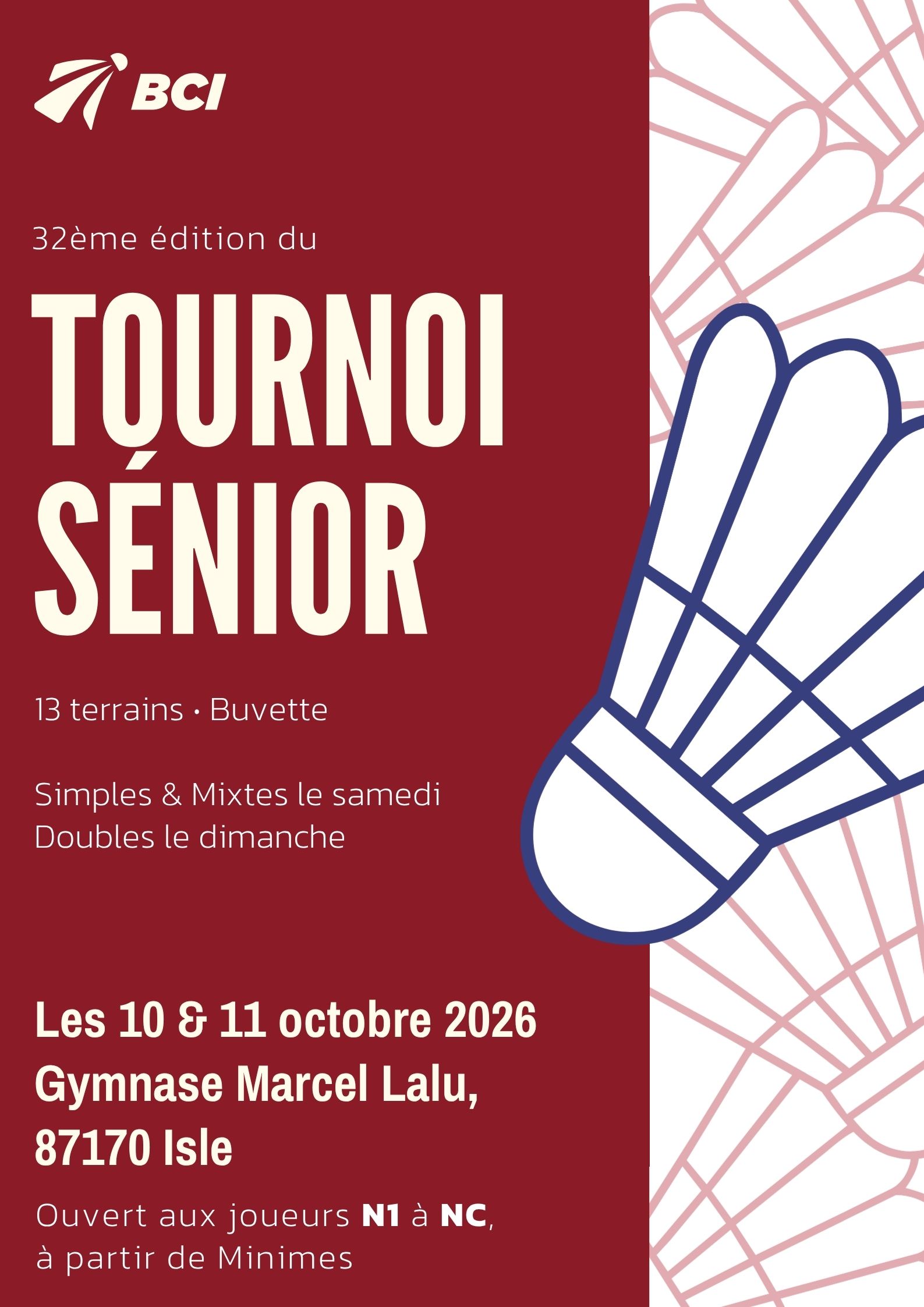 32ème tournoi sénior du BCIsle
