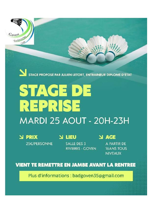 STAGE DE REPRISE