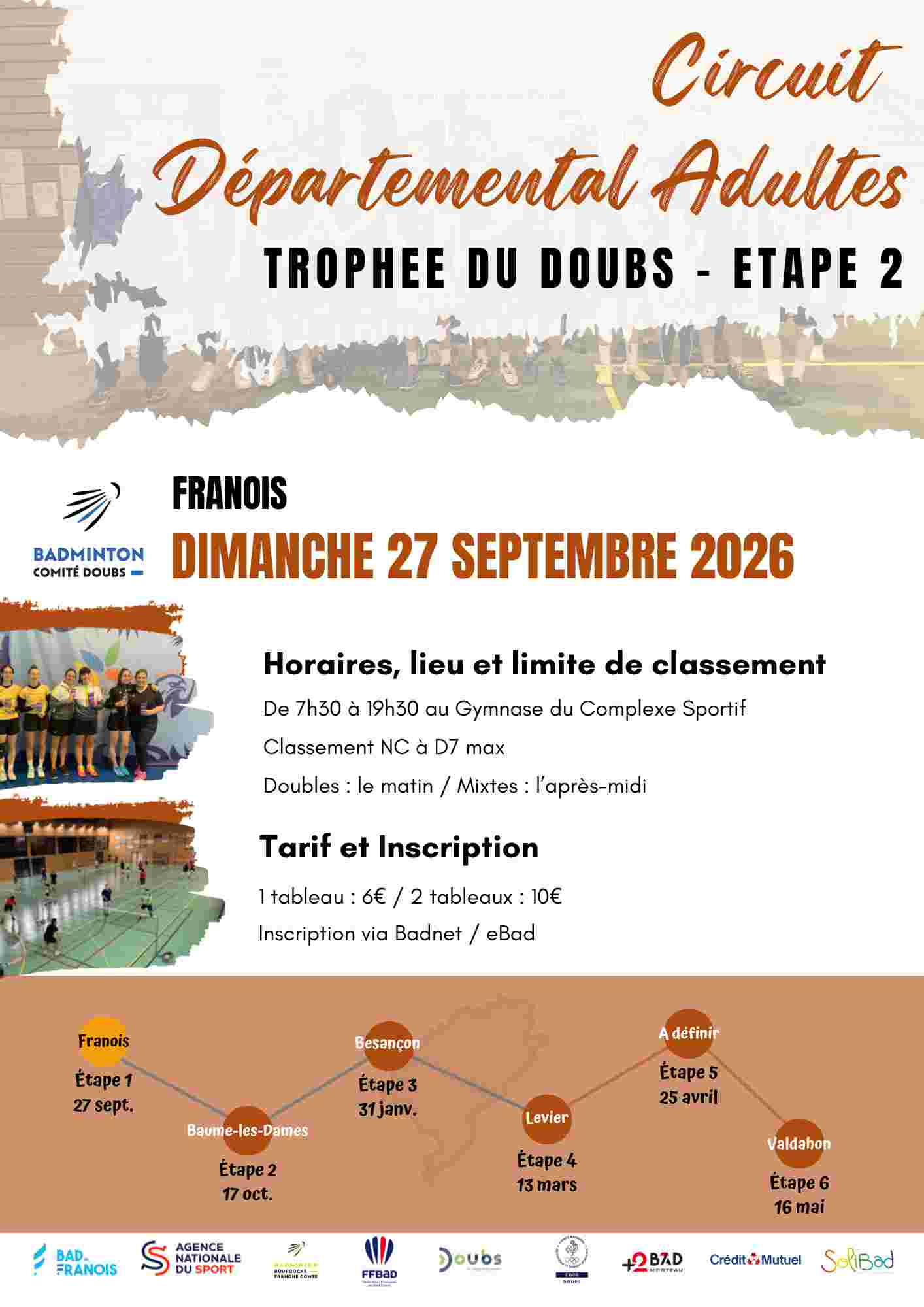 Circuit Adulte Départemental 25 - TDD - Etape1