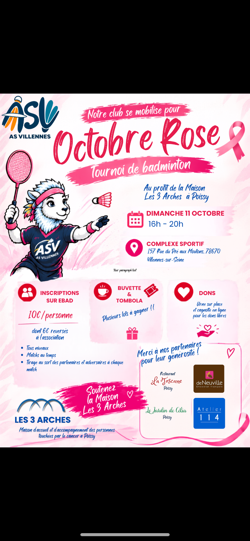 Tournoi d’Octobre rose de Villennes