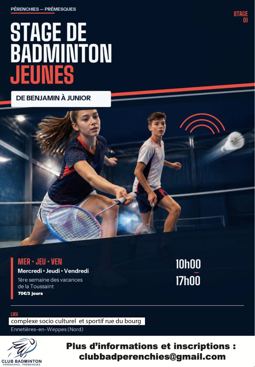 Stage Jeunes encadré par Michel PLANTEFEVE (Vizion Bad)