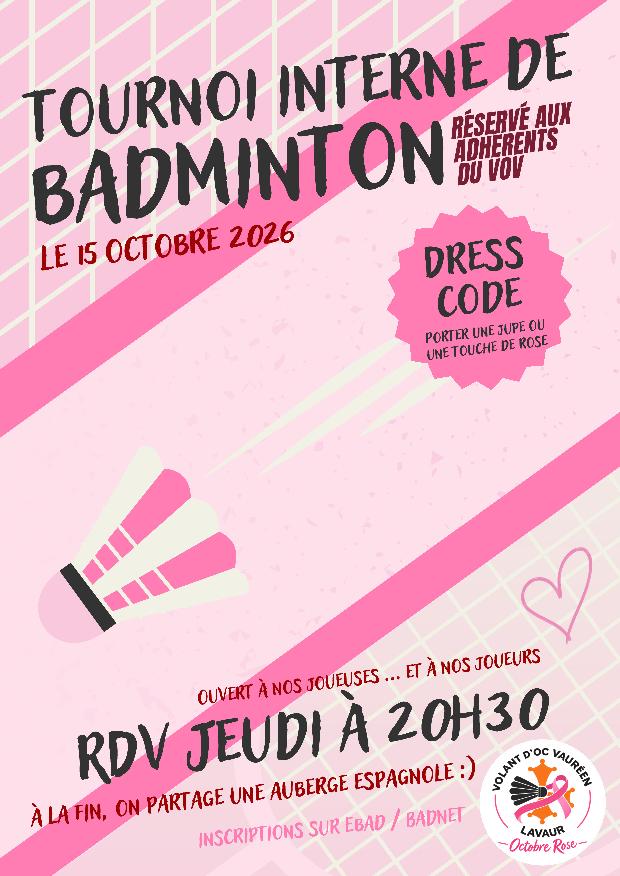 Tournoi Interne - Octobre Rose