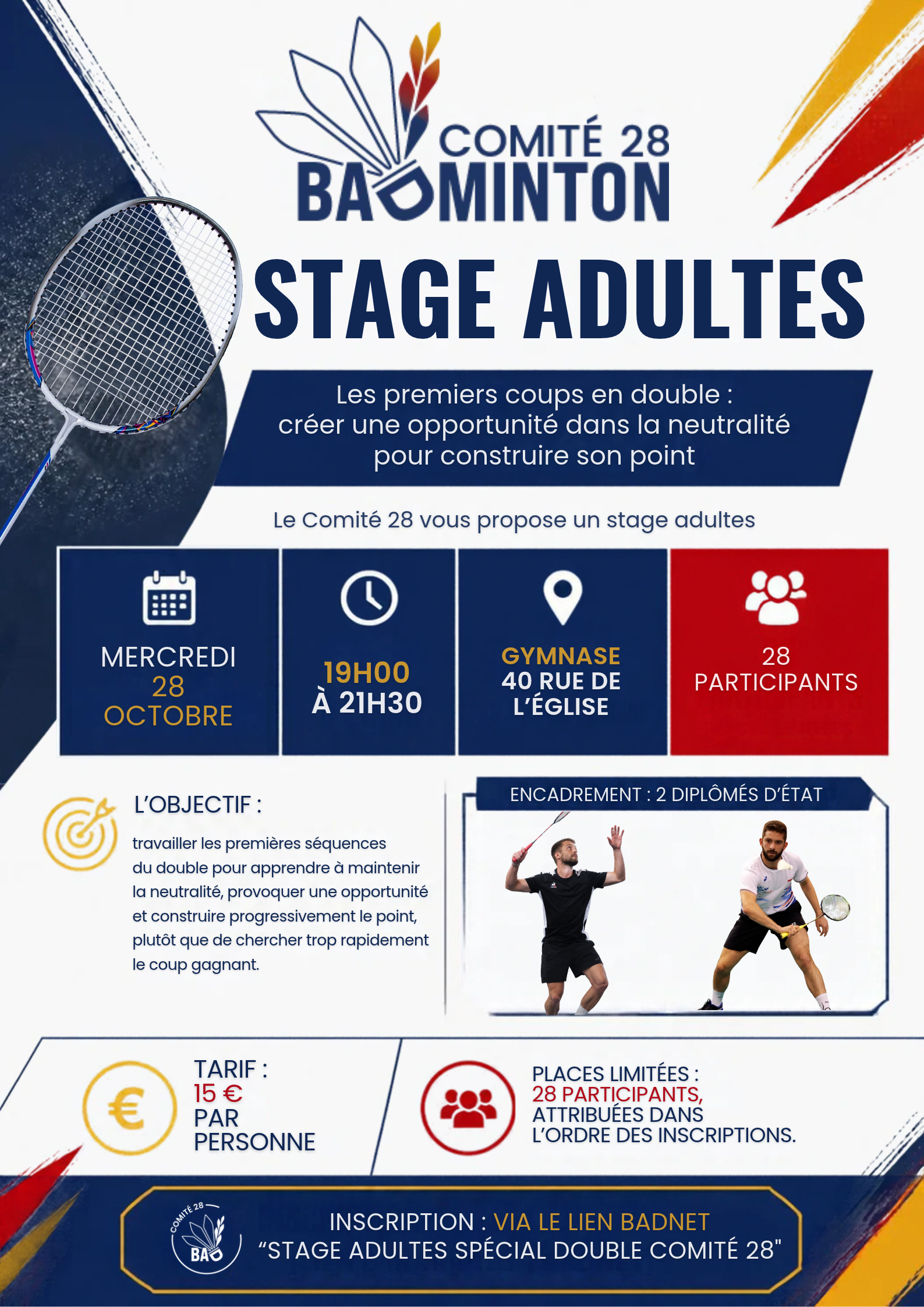 Stage Adultes Spécial DOUBLE Comité 28