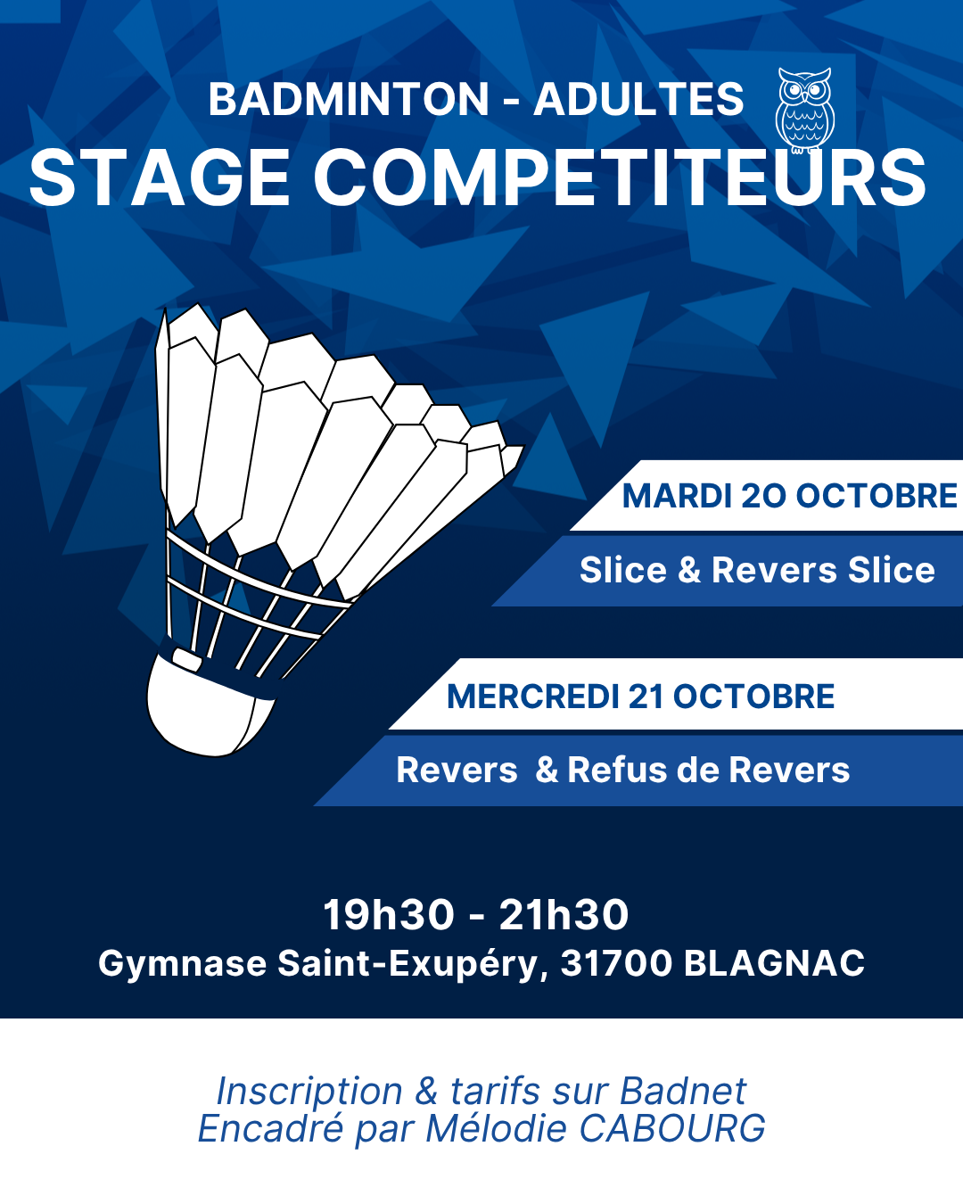 Stage Adultes Compétiteurs - octobre 2026 (2 soirées)